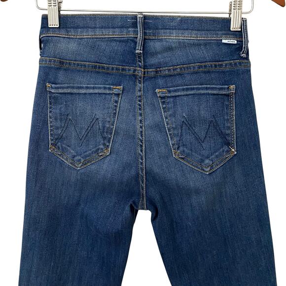 Mother Insider Crop Step Fray Jeans US 25 Not Rough Enough Blue Denim Raw Hem - Picture 9 of 14